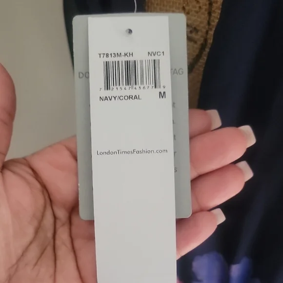 London Times Navy Floral Maxi Dress - Picture 2 of 4